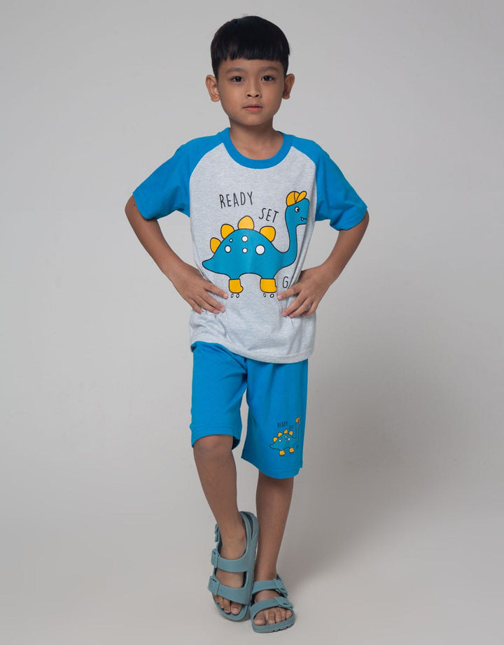 Little M Top-Bottom Set Raglan Dino