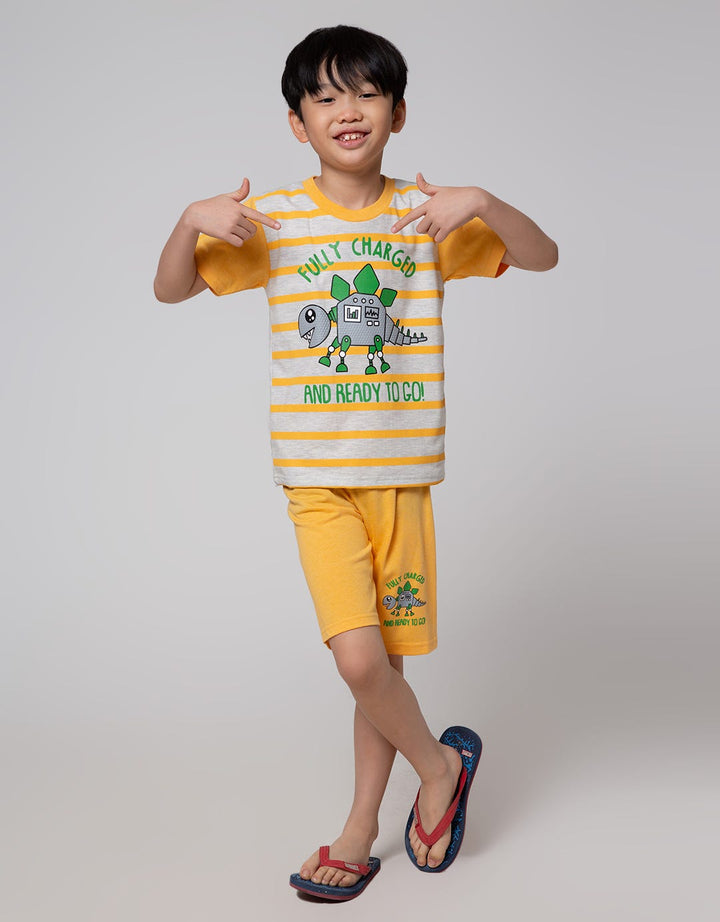 Little M Setelan Dino Robot Fully Charged Anak Laki-Laki