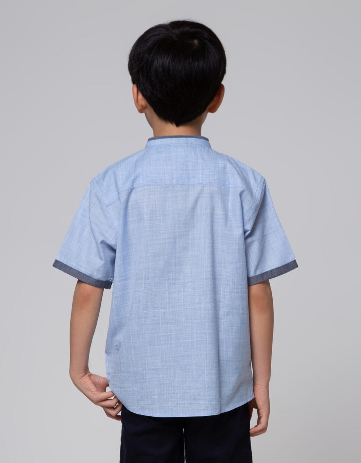 Little M Top Bottom Set Kemeja Slub + Crop Woven (Rib)