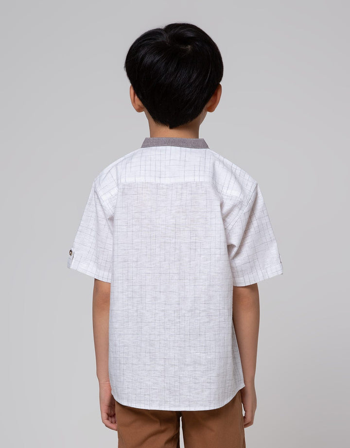 Little M Top Bottom Set Kemeja Tex + Crop Woven (Rib)