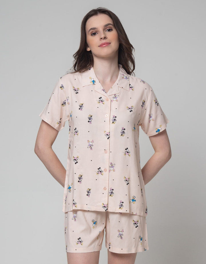 Disney Short Sleeve Pyjama Shorts Mickey And Friends