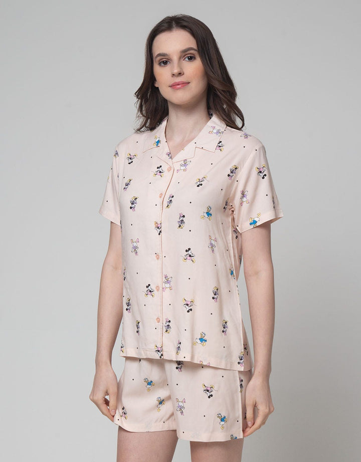 Disney Short Sleeve Pyjama Shorts Mickey And Friends