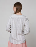 St. Yves Long Sleeve Blouse Printed Misty Rayon