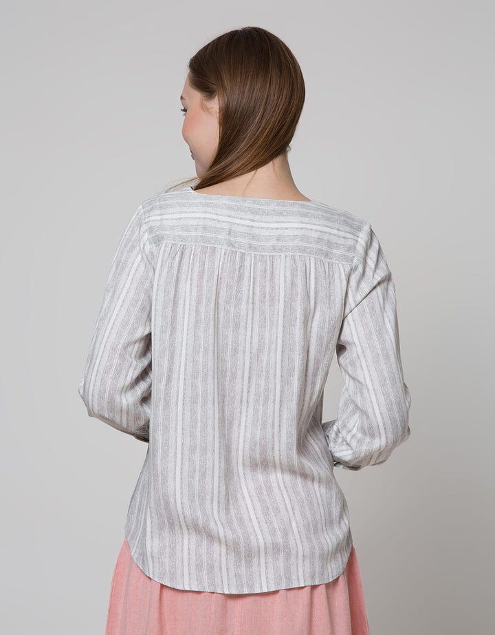 St. Yves Long Sleeve Blouse Printed Misty Rayon