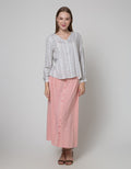 St. Yves Long Sleeve Blouse Printed Misty Rayon