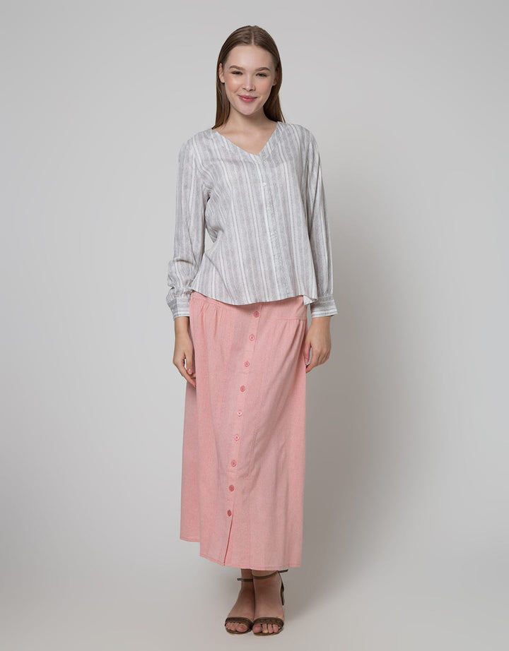 St. Yves Long Sleeve Blouse Printed Misty Rayon