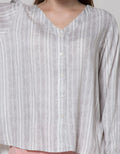 St. Yves Long Sleeve Blouse Printed Misty Rayon