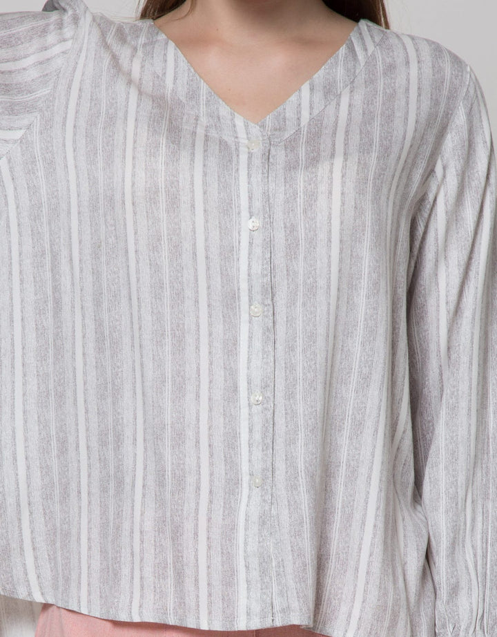 St. Yves Long Sleeve Blouse Printed Misty Rayon