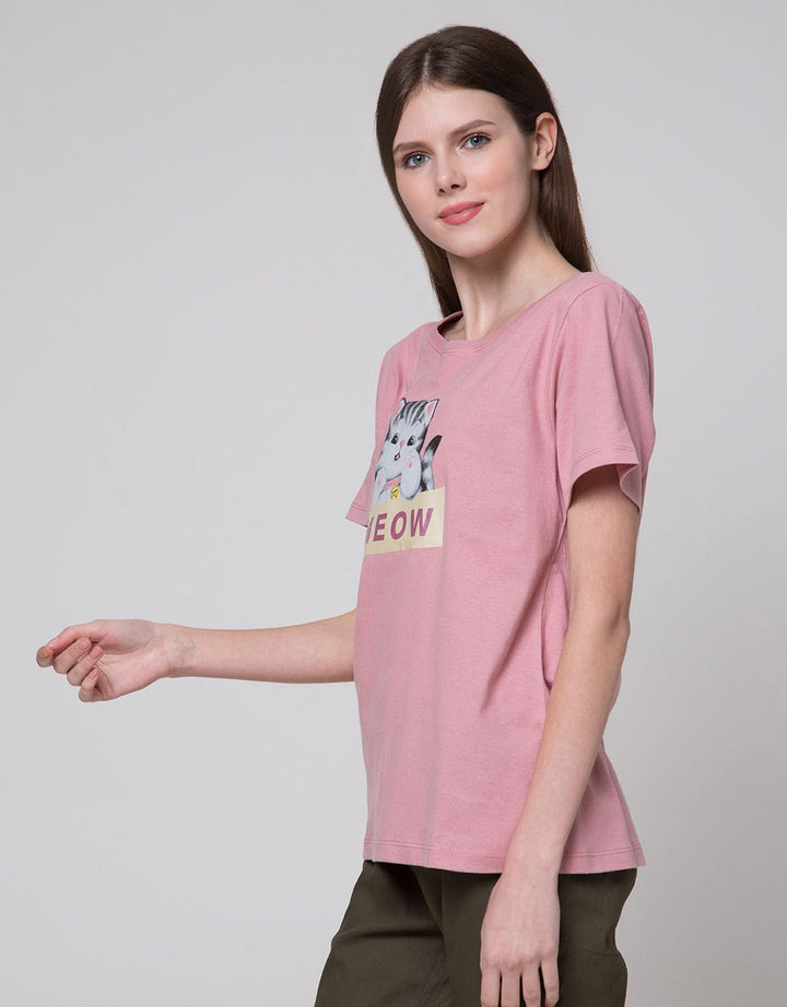 Nevada Cute Meow Kaos Wanita