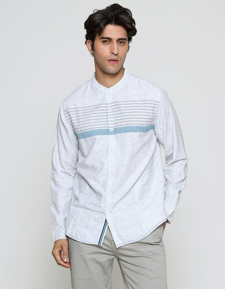 Cardinal Jeans Stripe Button Kemeja Koko Pria