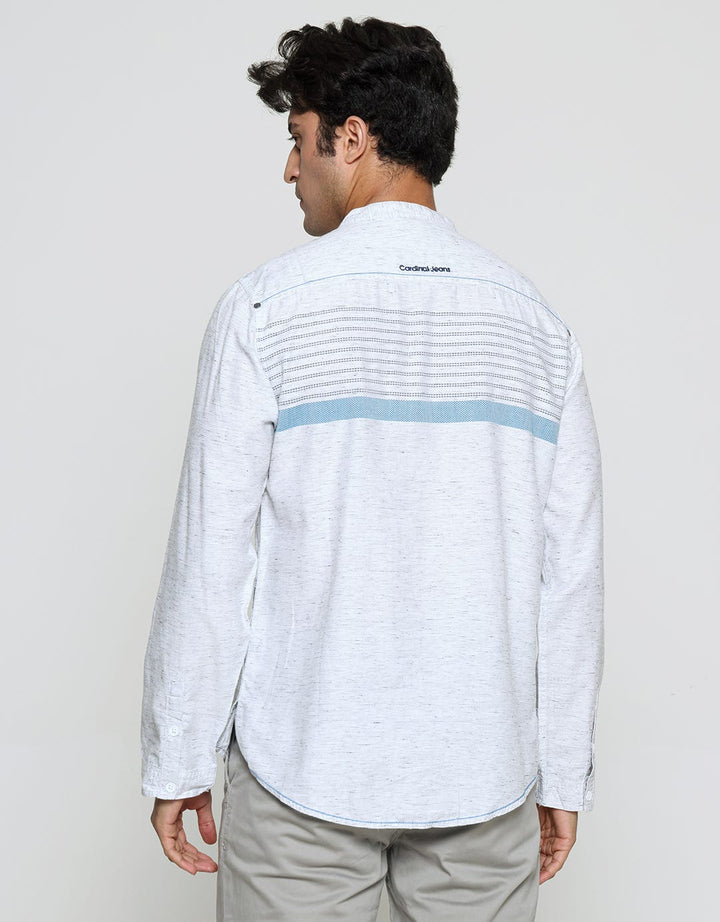 Cardinal Jeans Stripe Button Kemeja Koko Pria