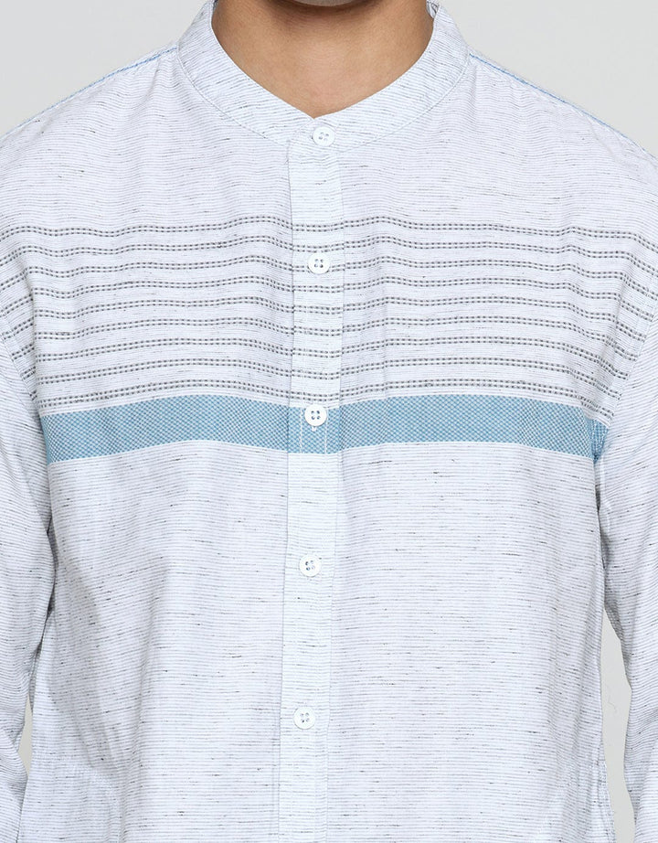 Cardinal Jeans Stripe Button Kemeja Koko Pria