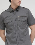 Cardinal Men Cotton Zipper Pocket Shirt