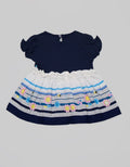 Pipiniko Short Sleeve Midi Dress Knit Combi Woven Sweet Bee