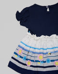 Pipiniko Short Sleeve Midi Dress Knit Combi Woven Sweet Bee