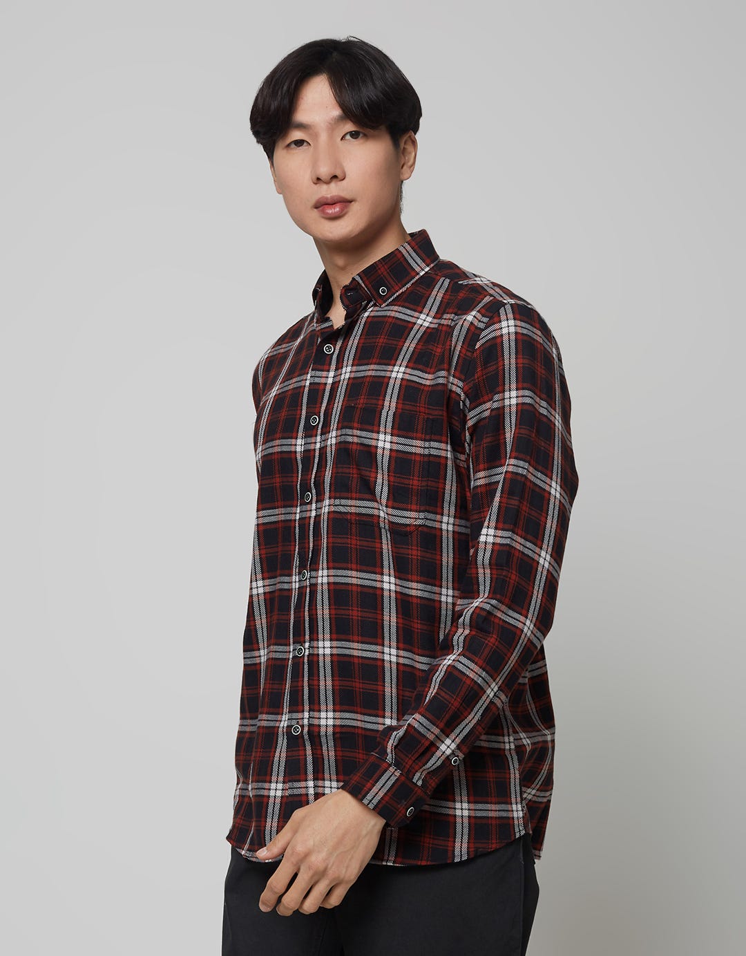 Larusso Kemeja Flannel Print Pria