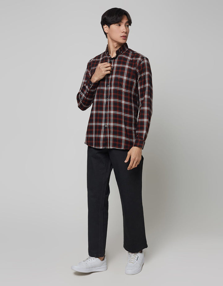 Larusso Kemeja Flannel Print Pria