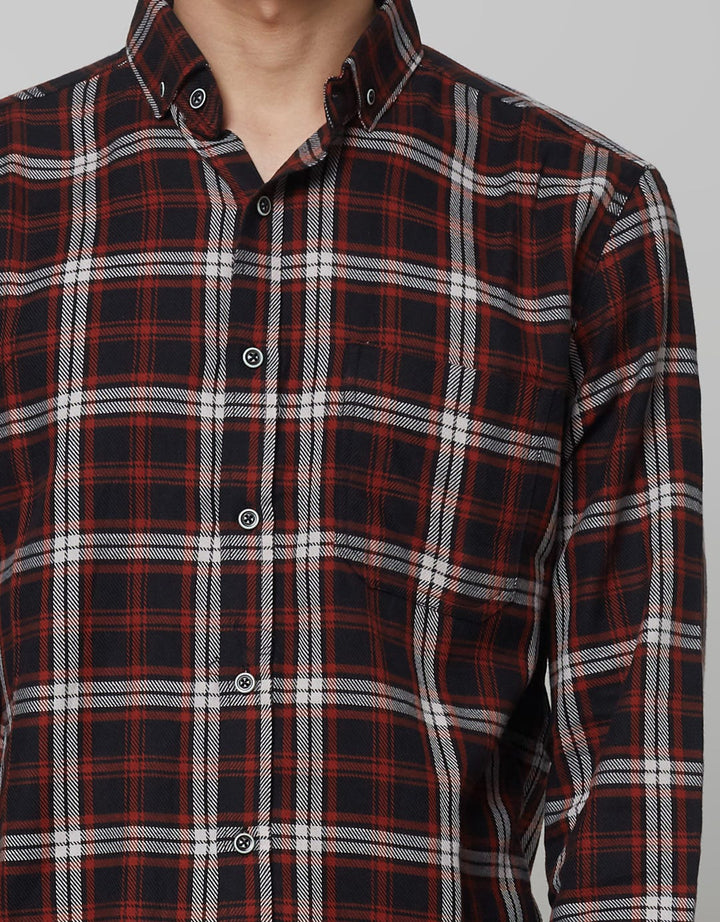 Larusso Kemeja Flannel Print Pria