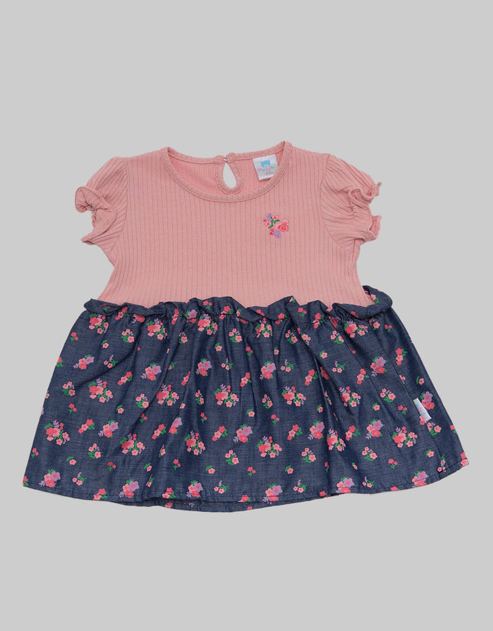 Pipiniko Chambray Flower Dress Anak Perempuan