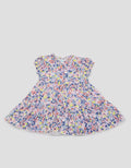 Pipiniko Short Sleeve Midi Dress Twill Print Tier