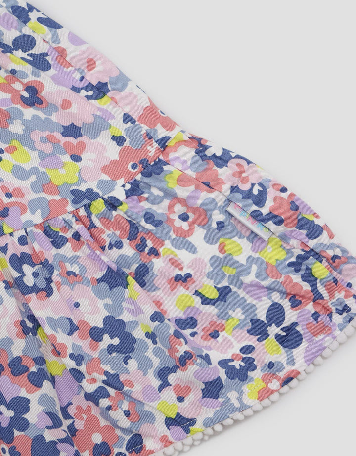 Pipiniko Short Sleeve Midi Dress Twill Print Tier