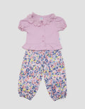 Pipiniko Top-Bottom Set Casual Print Flower With Pants