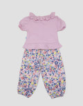 Pipiniko Top-Bottom Set Casual Print Flower With Pants