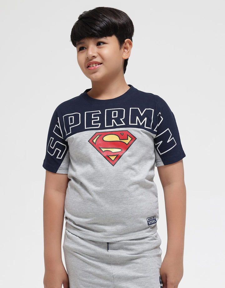 Character Superman Logo Kaos Anak Laki-laki