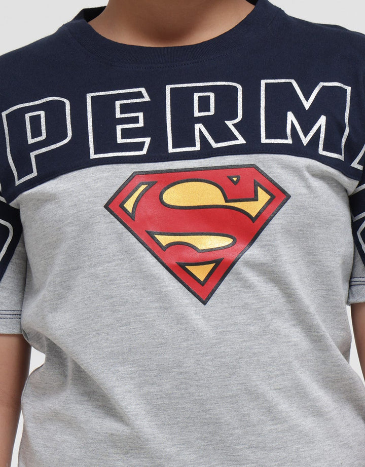 Character Superman Logo Kaos Anak Laki-laki