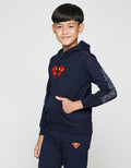Character Sweater Hood Superman Logo Center