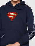 Character Sweater Hood Superman Logo Center