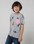 Cool Boy Whale Print Kaos Anak Laki-laki