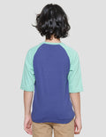 Little M Boys 3/4 Raglan T-shirt Frog Tongue Print Zipper
