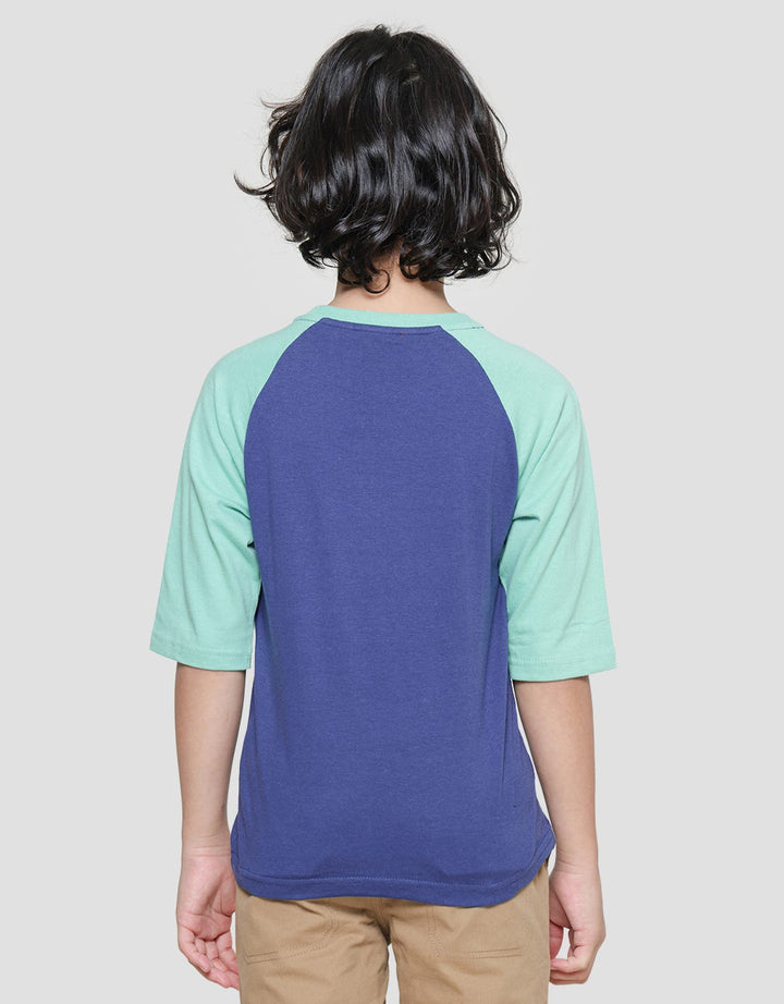 Little M Boys 3/4 Raglan T-shirt Frog Tongue Print Zipper