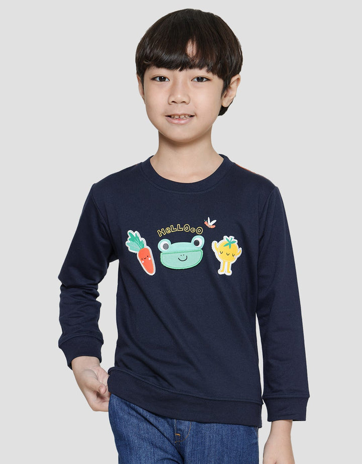 Little M Kodok Aplikasi Sweater Anak Laki-Laki