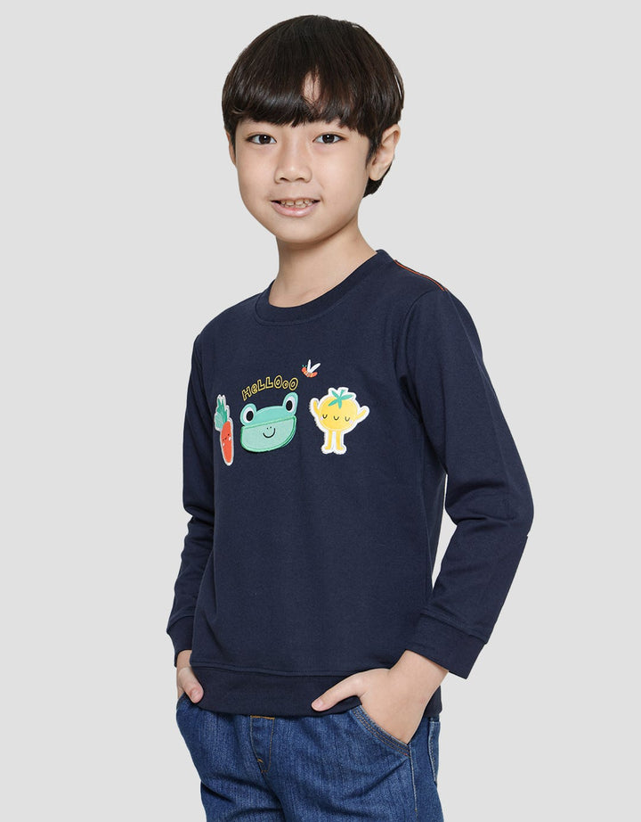 Little M Kodok Aplikasi Sweater Anak Laki-Laki
