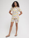 Nevada Short Sleeve Pyjama Shorts Yellow