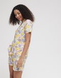 Nevada Short Sleeve Pyjama Shorts Yellow