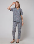 Nevada Short Sleeve Pyjama Pants Leopard Calm