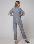 Nevada Short Sleeve Pyjama Pants Leopard Calm