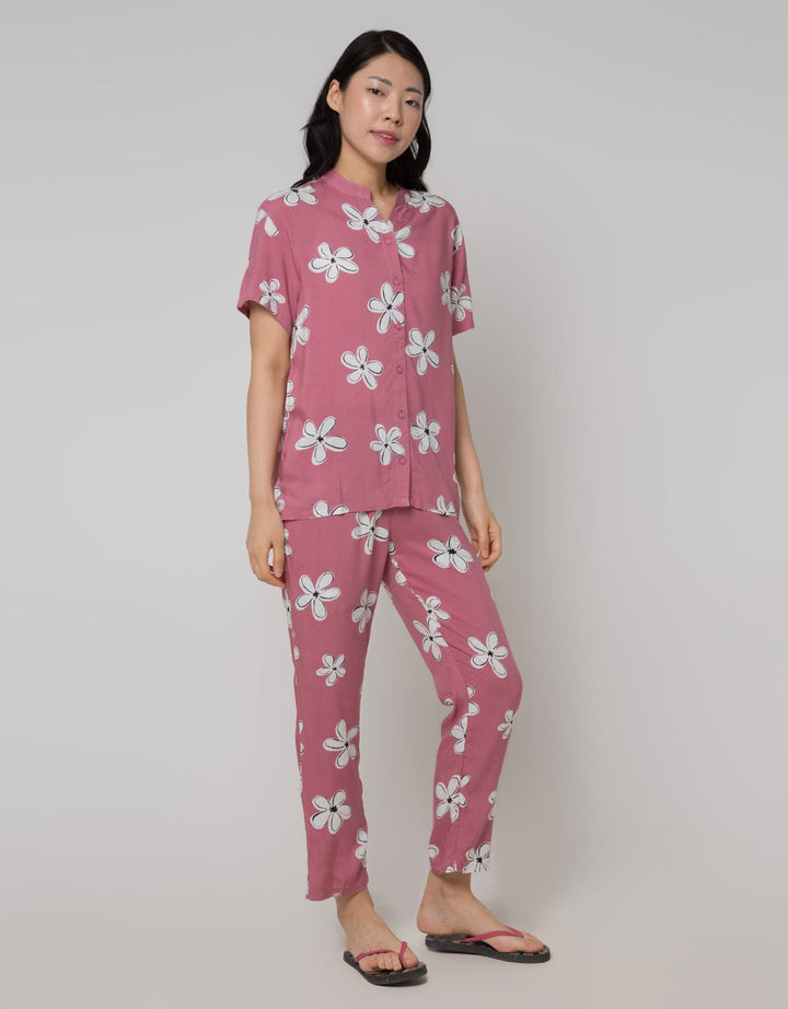 St. Yves Short Sleeve Pajama Pants Nik Flowers