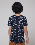 Little M Dino Skeleton Kaos Anak Laki-laki