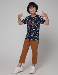 Little M Dino Skeleton Kaos Anak Laki-laki