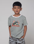 Little M Stripe Rawr Kaos Anak Laki-laki