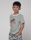 Little M Stripe Rawr Kaos Anak Laki-laki