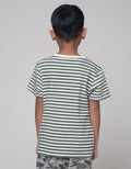Little M Stripe Rawr Kaos Anak Laki-laki