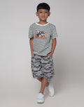 Little M Stripe Rawr Kaos Anak Laki-laki