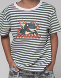Little M Stripe Rawr Kaos Anak Laki-laki