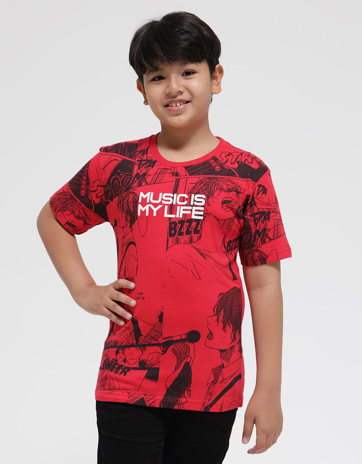 Nevada Anime Print Kaos Anak Laki-laki