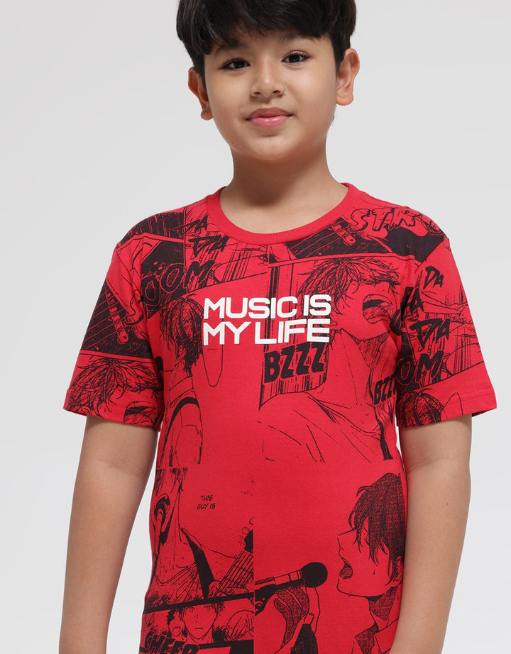 Nevada Anime Print Kaos Anak Laki-laki